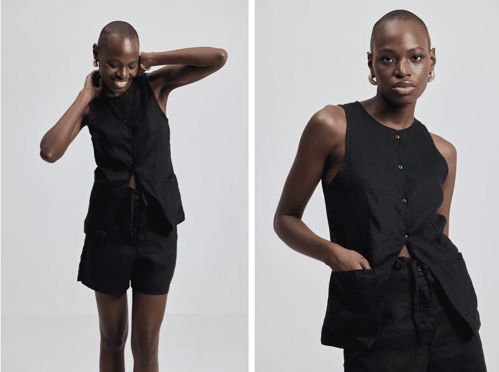 Hemp Vest Jacket Set